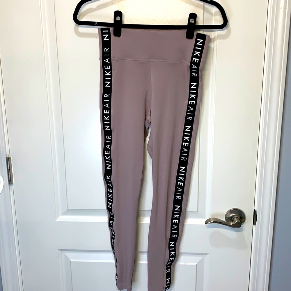 Nike Air leggings elastic stripes taupe size small - Picture 2 of 8